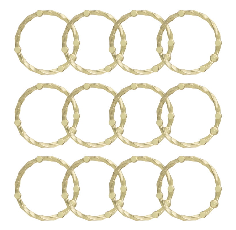 Utopia Alley Shower Hooks - Shower Curtain Rings for Bathroom - Rust Proof Shower Curtain Hooks for Shower Curtain or Liner - Set of 12, Gold