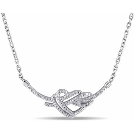 Miabella Diamond-Accent Sterling Silver Heart Link Necklace, 21