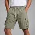 thumbnail image 6 of Ceisia Men's Quick Dry Cargo Shorts Elastic Waist Drawstring With Multi Pockets Casual Summer Beach Shorts Green XXXXL Gift, 6 of 9