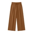 thumbnail image 5 of Iroehba Pants for Women Mid Waist Drawstring Trousers Solid Colored Wide Leg Sweatpants with Side Pockets, Relaxed Cut for Outdoor Strolls and Daily Wear, 5 of 6