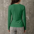 thumbnail image 4 of Wrap Tops for Women Long Sleeve V Neck Crossover Shirts Fall Going Out Outfits Dressy Casual Top L, 4 of 6