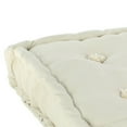 thumbnail image 4 of Benzara Modern Styled Canvas Cushion with Threaded Tufting and Thick Piping, White, 4 of 5