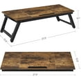 thumbnail image 4 of Laptop Desk Bed Sofa Breakfast Tray Adjustable Tilt Top Rustic Dark ULLDB, 4 of 9