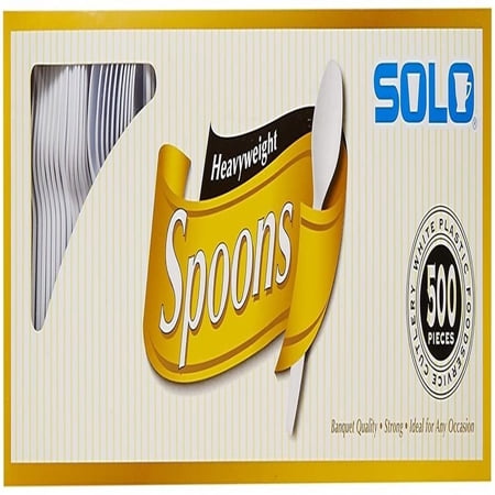 BcTlyInc Company Solo White Heavy Weight Spoons (500 Count)  1 Pack (Packaging may vary)