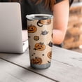 thumbnail image 4 of 20oz Tumblers Halloween Cat and Pumpkin Pattern Stainless Steel Vacuum Insulated Double Wall Travel Tumbler Cups Mug with Lid and Straw,Cleaning Brush for Cold & Hot Drinks, 4 of 7