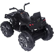 HTCM 1pc ATV Double Drive Children Ride HTCM on Car, Kids Four Wheeler Electric, Toddler Electric Ride On Toy ( Black )