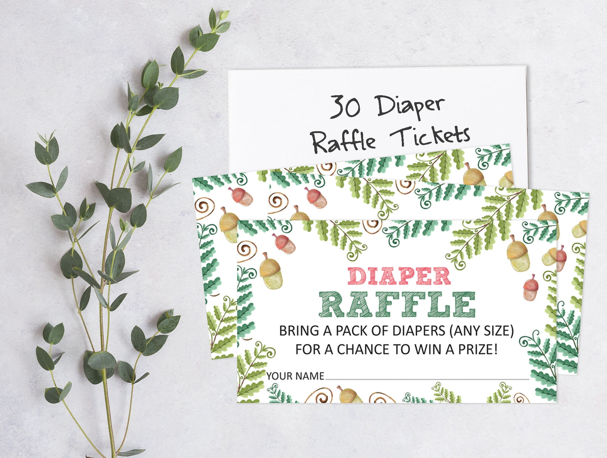 Inkdotpot 30Floral Baby ShowerDiaper Raffle Ticket Lottery Insert Cards Supplies Games For Baby Shower Party Bring A Pack Of Diapers To Win Favors Gifts And Prizes