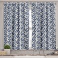 thumbnail image 2 of Ambesonne Victorian Valance & Curtain, Antique Motifs Leaves, 55"x36", Dust and Night Blue, 2 of 7