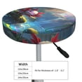 thumbnail image 3 of Salouo Pond Cute Axolotl Pattern Bar Stool Cushion Cover, Round Crease-Resistant Stretchy Dustproof Stool Seat Slipcover for Bar Round Chair-12 inch, 3 of 6