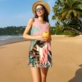 thumbnail image 3 of Balery Colorful Cat With Flowers Vestidos de verano para mujer con estampado: vestido holgado sin mangas, vestido playero informal y cómodo para días calurosos., 3 of 7