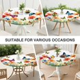 thumbnail image 7 of White Butterfly Flower Field Pattern Round Fitted Tablecloth with Elastic Edge,Dining Table Cover Waterproof,Outdoor Round Tablecloth for Camping,Dining,Indoor and Outdoor, 7 of 7