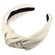 thumbnail image 1 of Diademas de cuero de PU anudadas cruzadas, Diadema ancha de moda antideslizante para mujeres, Beige, 2.78''x1.73'', 1 of 7