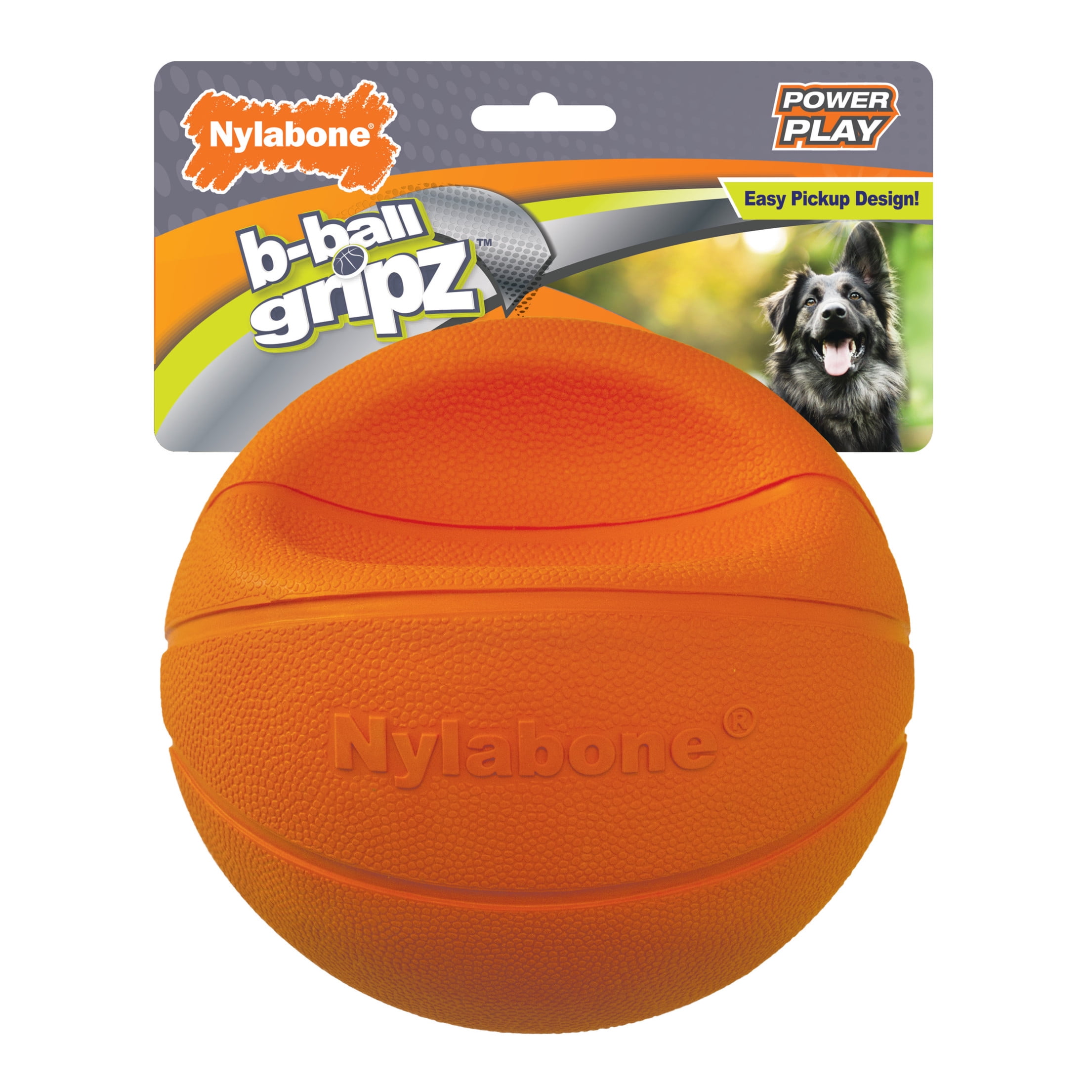 Nylabone Power Play Basketball Gripz Dog Toy, Dog Balls, Squeaky
