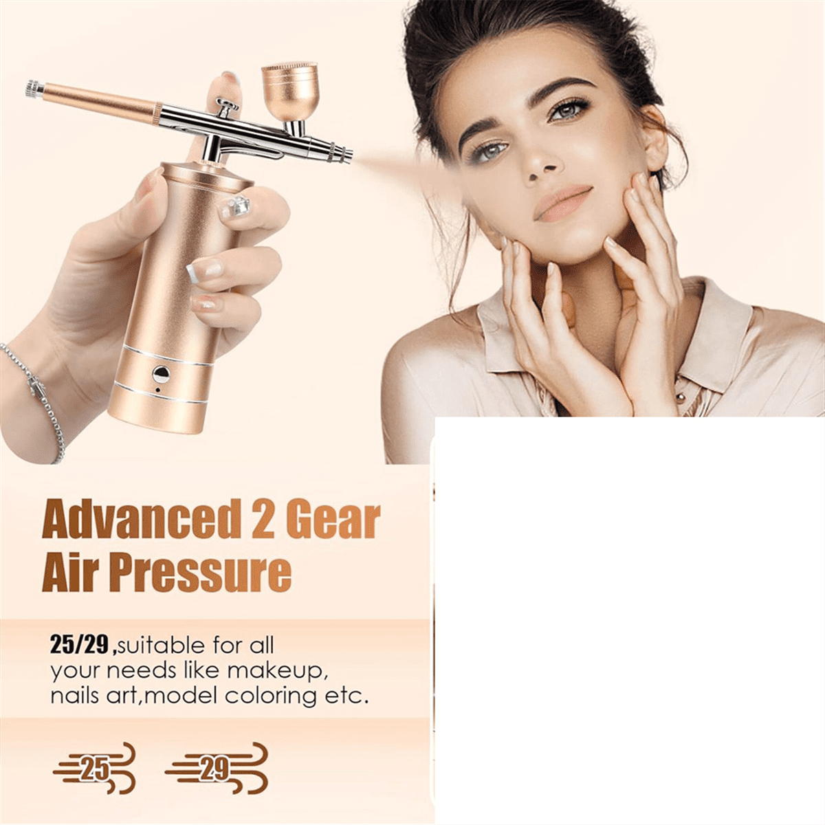 Airbrush - Kit Rechargeable Cordless Airbrush Compressor - Nail Art Airbrush Kit Portable AirBrush for Nails, Cake