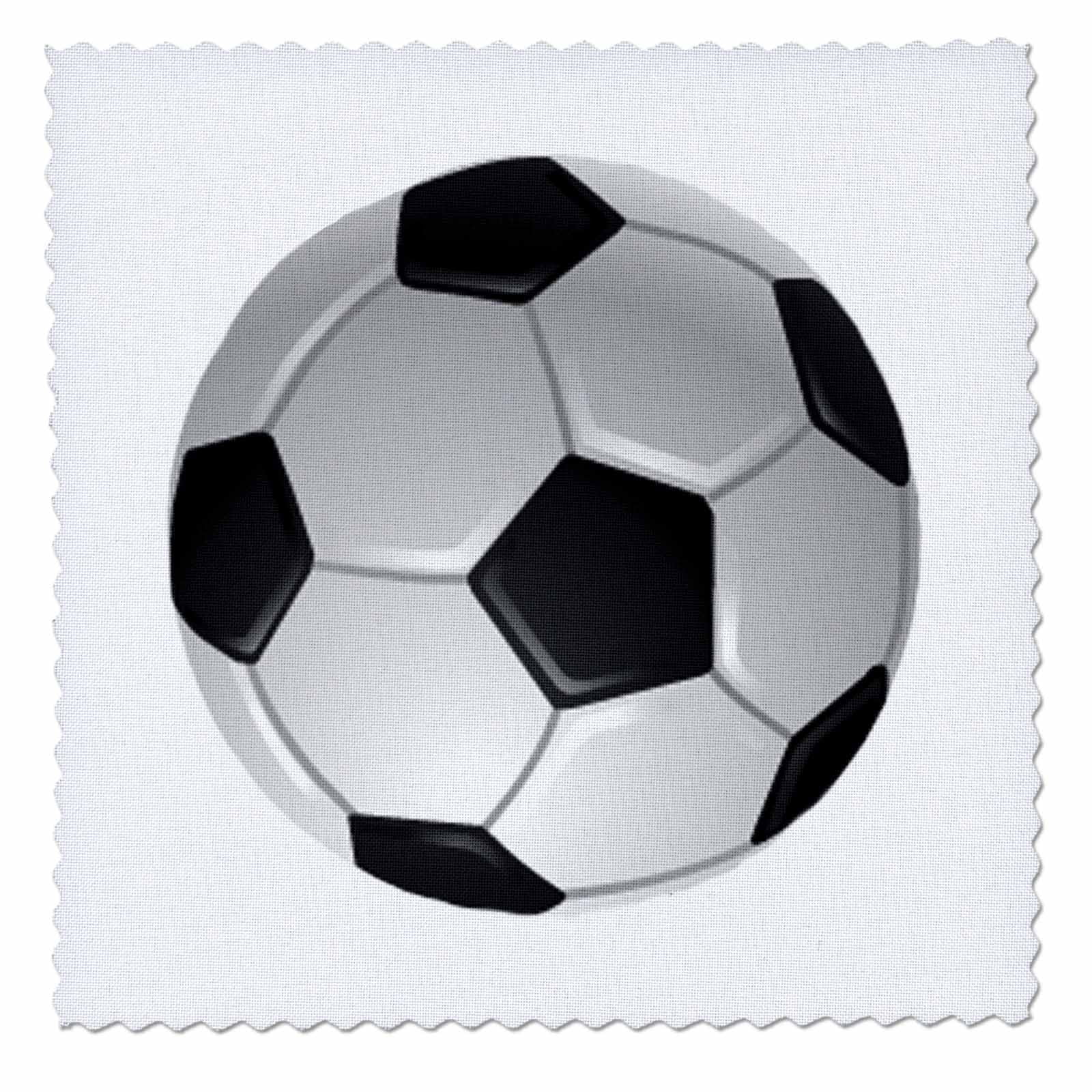 3dRose Soccer Ball Quilt Square, 10 by 10inch