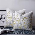thumbnail image 2 of 24x24 Pillow Covers Set of 2, Yellow Spring Floral Square Throw Pillow Covers for Couch/Sofa/Living Room, Elegant Pastoral Flowers Decorative Soft Pillowcases for Couch Throw Pillows, 2 of 7