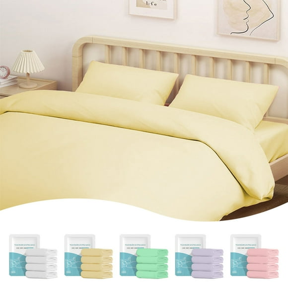 Sábana de viaje desechable para hotel, funda de edredón no tejida verde, ropa de cama doble portátil, engrosada 210x230cm/82,67x90,55in, ligera 300g/0,66lbs, empaquetada individualmente para un