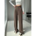 thumbnail image 2 of Pantalones de otoño para mujer, lisos, combinables, sencillos, informales, de cintura alta, para oficina, elegantes, holgados y cómodos, ropa de calle Ulzzang, 2 of 6