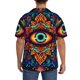 thumbnail image 3 of Balery Vibrant Psychedelic Eye Camisa Casual de Manga Corta con Botones para Hombre, Texturizada, Estilo Cubano, para Playa, Verano-Small, 3 of 5