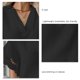 thumbnail image 4 of Camisa casual para mujer, cuello en V, color sólido, manga corta, costura de encaje, elegante top de verano para uso diario, 4 of 5