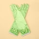 thumbnail image 1 of Zhuge Guantes de princesa, guantes largos de satén blanco para niña, con lazos de diamantes para disfrazarse de princesa, para cumpleaños, bodas, fiestas de disfraces, color verde claro, 1 of 3