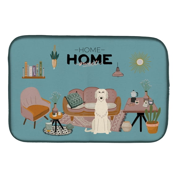 Irish Wolfhound Sweet Home Dish Drying Mat