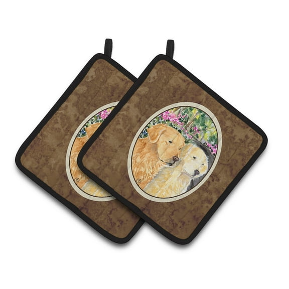 Carolines Treasures SS8974PTHD Golden Retriever Pair of Pot Holders 7.5HX7.5W multicolor