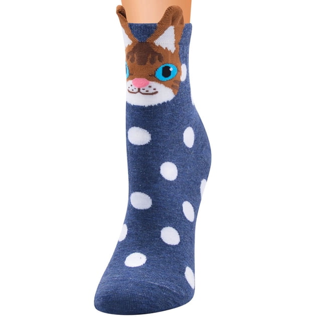Under $5 Stockings Blue Women Cotton Socks In Tube Socks Animal Cartoon Socks Female Socks