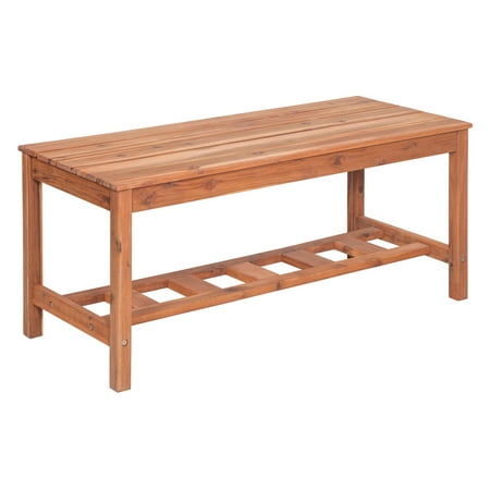 Walker Edison Acacia Wood Ladder Base Coffee Table - Brown