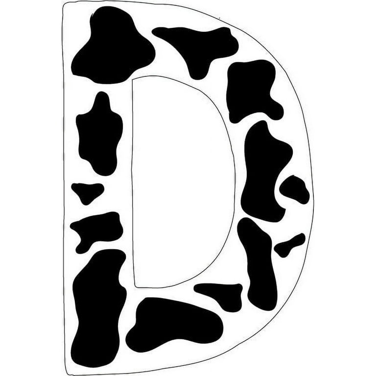 10 inch Cow Animal Print Letter Decals Stickers from A to Z 