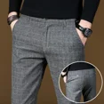 thumbnail image 3 of Pantalones holgados de verano para hombre, pantalones de traje rectos para hombre, pantalones chinos azules para hombre, spandex, coreanos, muchas reseñas de moda de sastrería 2024, 3 of 5