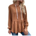 thumbnail image 1 of Blusa con capucha de manga larga de color sólido de moda cómoda informal para mujer Pompotops  FGAJ22543, 1 of 7