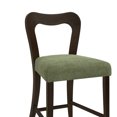 thumbnail image 3 of GDF Studio 25.5" Upholstered Counter Height Bar Stools, Open Back, Wood Frame, Dark Brown+Green, Set of 2, 3 of 7
