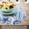 thumbnail image 5 of Wipe-Clean Reversible Round Shaped Placemats, Indigo Coastal, Set of 2, Made in The USA, 5 of 6