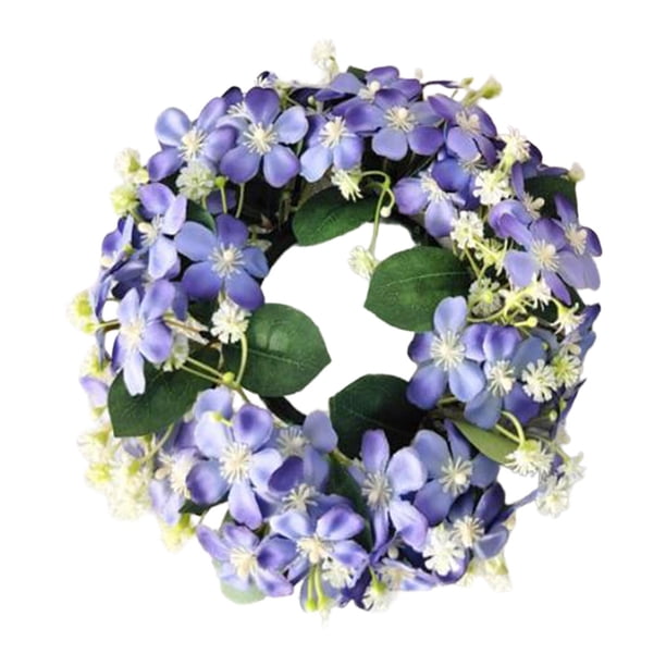 Corona para puerta de entrada,Corona artificial para puerta de entrada,regalo para pared de oficina,Ventana de artesanía de corona de primavera y verano,Festival de centros de mesa con violeta