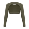 thumbnail image 3 of yillto Women Crop Long Sleeve Tee Workout Yoga Shirts Basic Athletic Yoga Running Cropped Gym Tshirts, 3 of 8