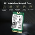 thumbnail image 4 of WiFi 6E Wireless Card AX210 NGW M.2/NGFF Bluetooth 5.3 Tri-Band 5400Mbps Network Adapter for PC Laptop Support Windows 10/11 (64bit), 4 of 6