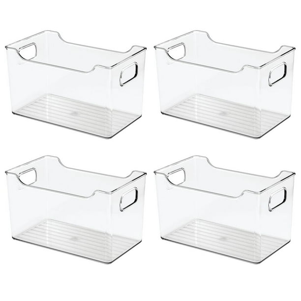 mDesign Large Plastic Home Office Desk Storage Organizer Bin, 4 Pack