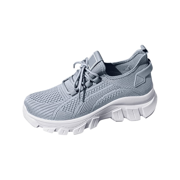 Domuza Womens Walking Shoes Mesh Slip-On Non Slip Shoes Gym Orthopedic Sneakers with Arch Support Comfortable Lightweight Footwear Gray 6.5(EU-37)