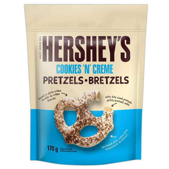 HERSHEY'S COOKIES' N' CREME Coated Pretzels, 170g