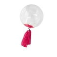 thumbnail image 1 of 18" Transparent Confetti Tassel Balloons Decoration Rose red, 1 of 8