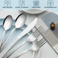 thumbnail image 3 of BEWOS 60-Piece Silverware Set, Stainless Steel Silverware Sets for 12, Forks Spoons and Knives Set, Cutlery Set, Mirror Polished Flatware Set, Dishwasher Safe Kitchen Utensils Set for Home, Restaurant, 3 of 8