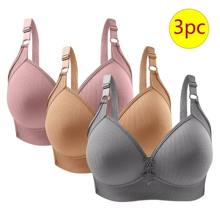 LLYWEY Seamless Bras for Women Clearance Sports Bras Women No Padding Ladies Cut-Out Bra Style-1253 Women s Plus Multiway Bra Feature Adult Female Nursing Sports Bras Gray 40B