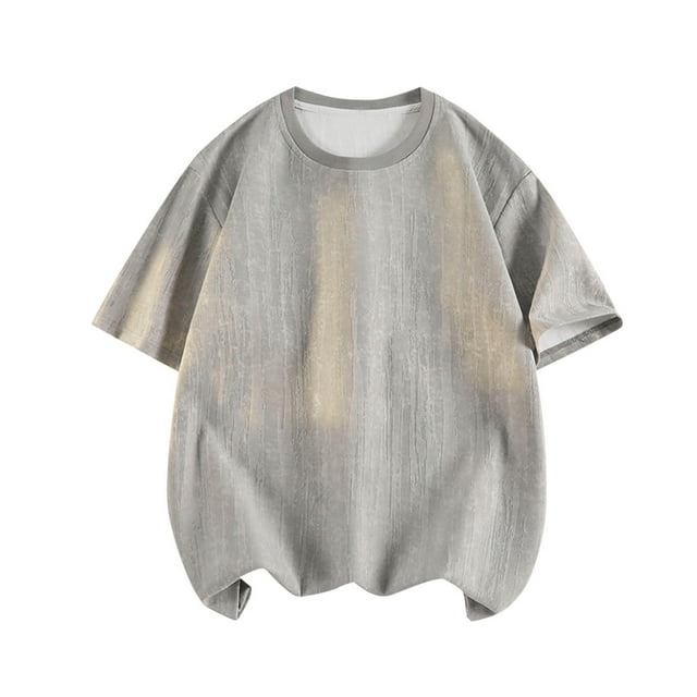 Tops para hombre, blusas y camisas de cuello redondo y manga corta para hombre, blusas casuales de moda con cuello redondo y manga corta, blusas para hombre, blusas de poliéster para hombre