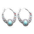 thumbnail image 1 of Pendientes colgantes de compromiso boho vintage con gancho y piedras preciosas turquesa para boda, 1 of 8