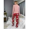 thumbnail image 4 of Women's Pajama Set Christmas Long Sleeve Top with Jogger Pants Lounge Sets Sleepwear Loungewear, 4 of 6