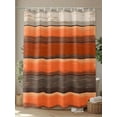 thumbnail image 4 of Coastal Style Shower Curtain, Vintage Orange Brown Stripes Wood Grain Waterproof Shower Curtain Set with 12 Hooks Lightweight Washable Fabric Shower Curtains for Bathroom 72x78 Inches, 4 of 6