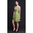 thumbnail image 2 of Bimba Robe Soleil Mini à Taille Smockée pour Femmes, Imprimée, Tenue de Fête d'Été pour les Vacances - Grand Vert Pâle, 2 of 5