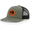 Loden/Black, variant on Mens Sharp Walleye Fish Leather Patch Mesh Back Trucker Hat-Brown/Caramel/Camo