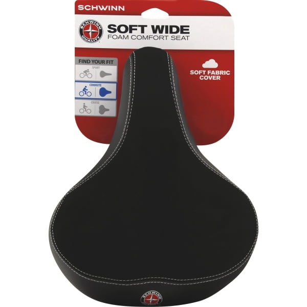 Schwinn Comfort Bike Seat, Double Foam, Wide Saddle, Black